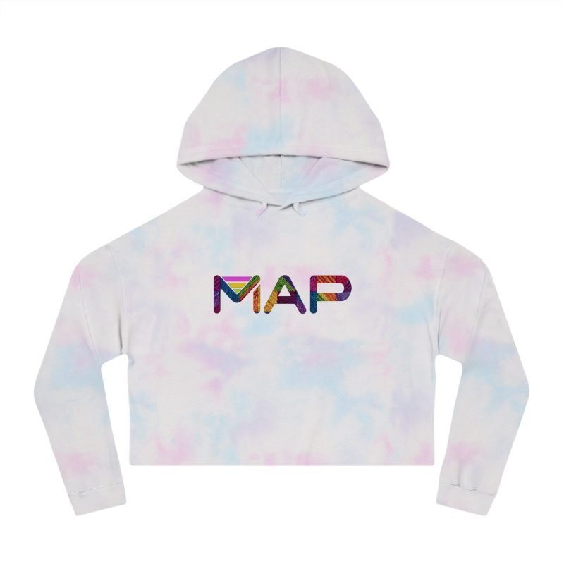 Colorful MAP Cropped Hoodie, Trendy Hooded Sweatshirt for Women, Cozy Fashion, Casual Wear, Gift for Friends - Image 7