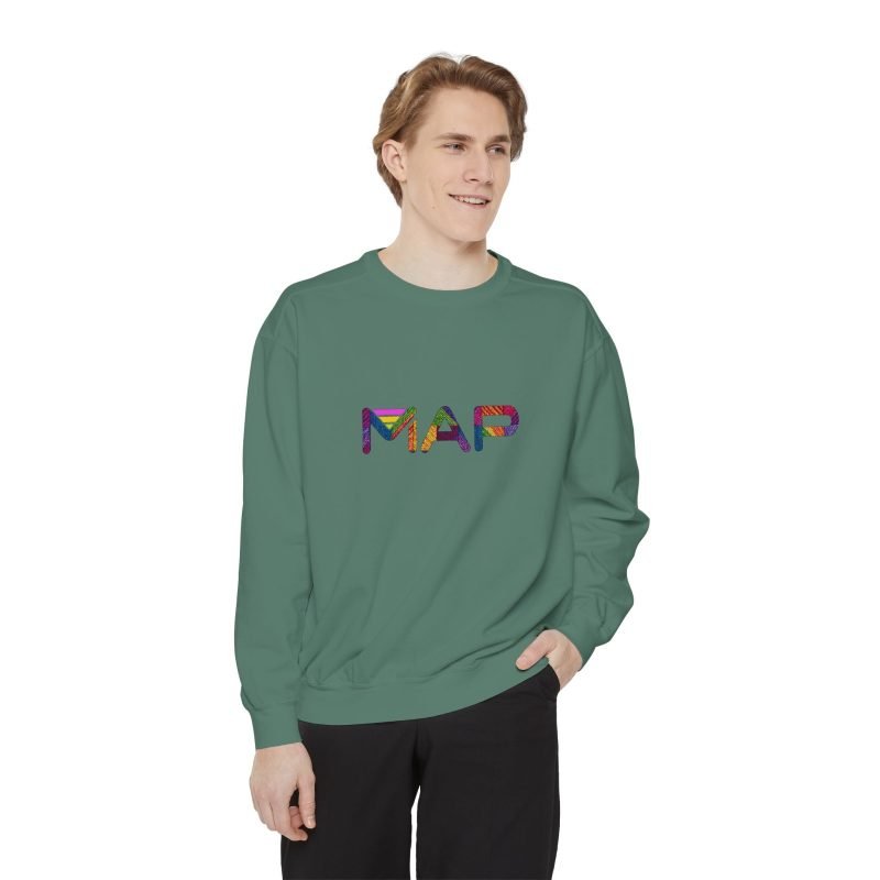 Colorful Map Sweatshirt, Cozy Unisex Garment-Dyed Crew, Comfortable Fashion, Casual Everyday Wear, Gift for Travelers - Image 15