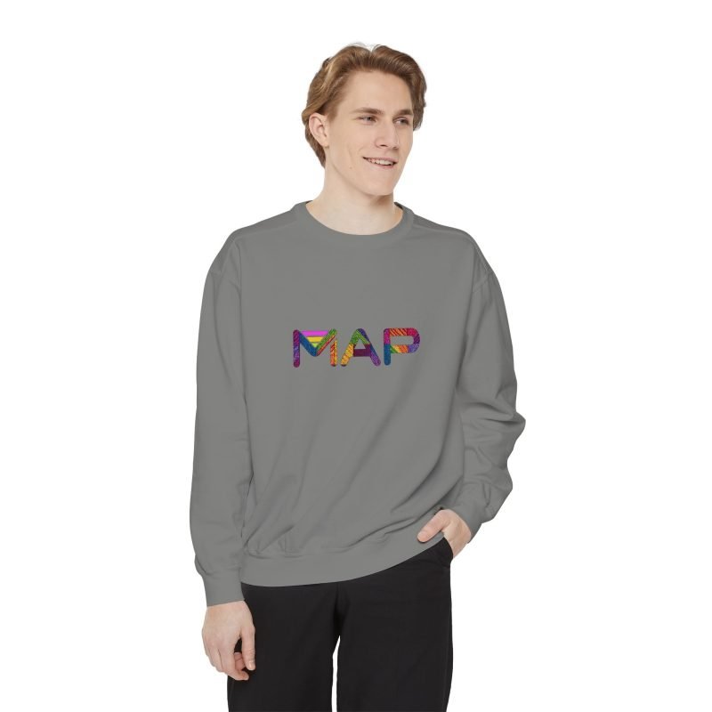 Colorful Map Sweatshirt, Cozy Unisex Garment-Dyed Crew, Comfortable Fashion, Casual Everyday Wear, Gift for Travelers - Image 11
