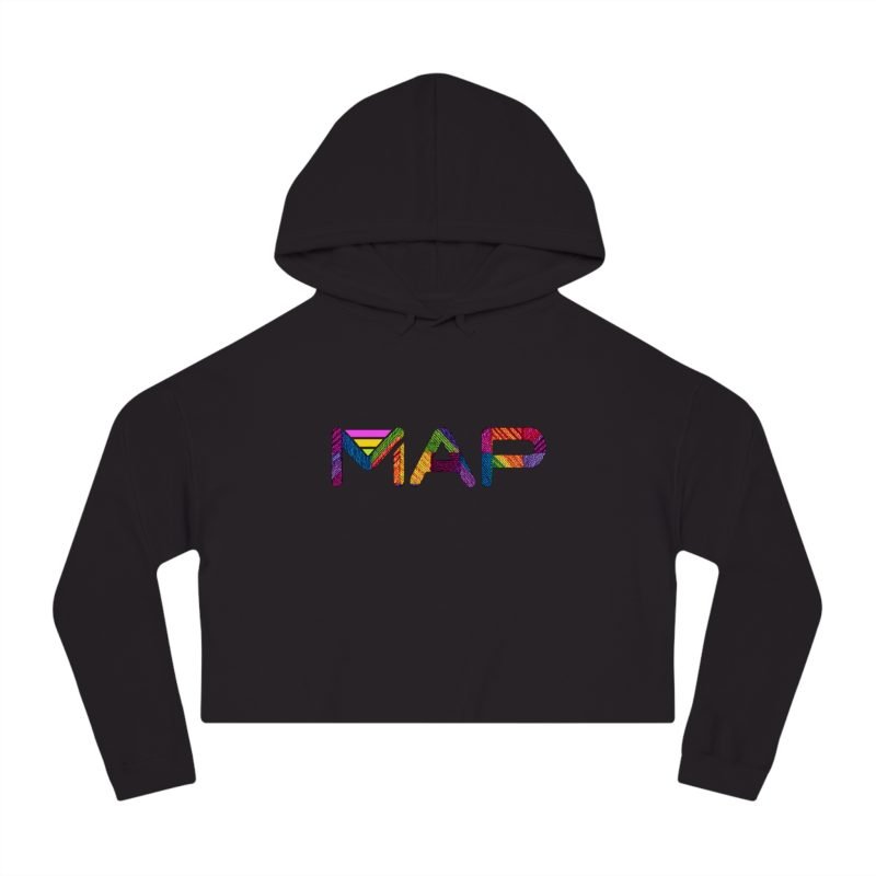 Colorful MAP Cropped Hoodie, Trendy Hooded Sweatshirt for Women, Cozy Fashion, Casual Wear, Gift for Friends - Image 13
