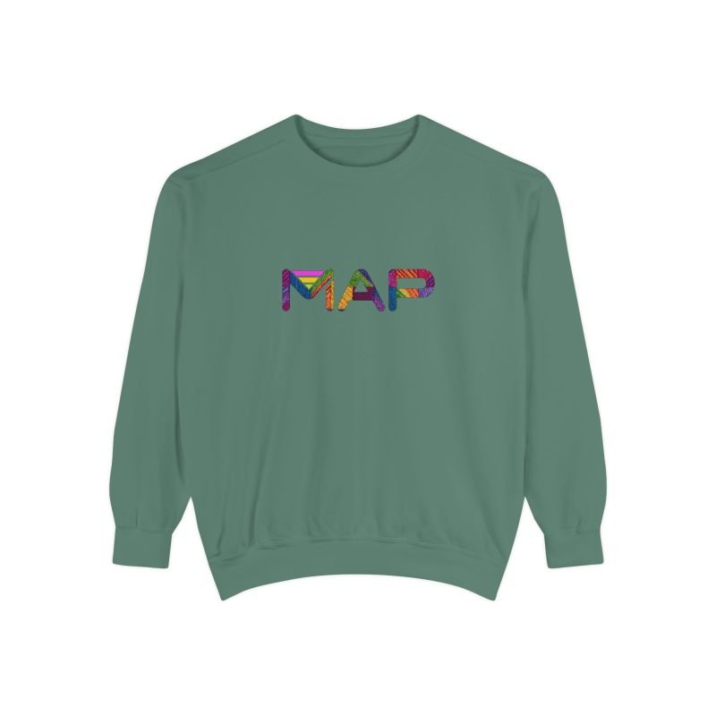 Colorful Map Sweatshirt, Cozy Unisex Garment-Dyed Crew, Comfortable Fashion, Casual Everyday Wear, Gift for Travelers - Image 13