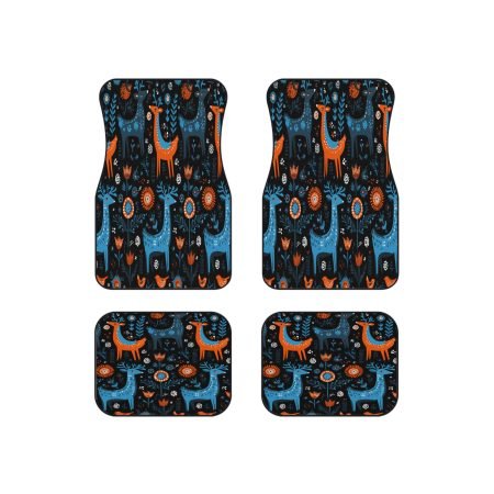Vibrant Animal Print Car Mats, Unique Auto Accessories, Cute Animal Decor, Gift for Animal Lovers, Car Interior Stylist