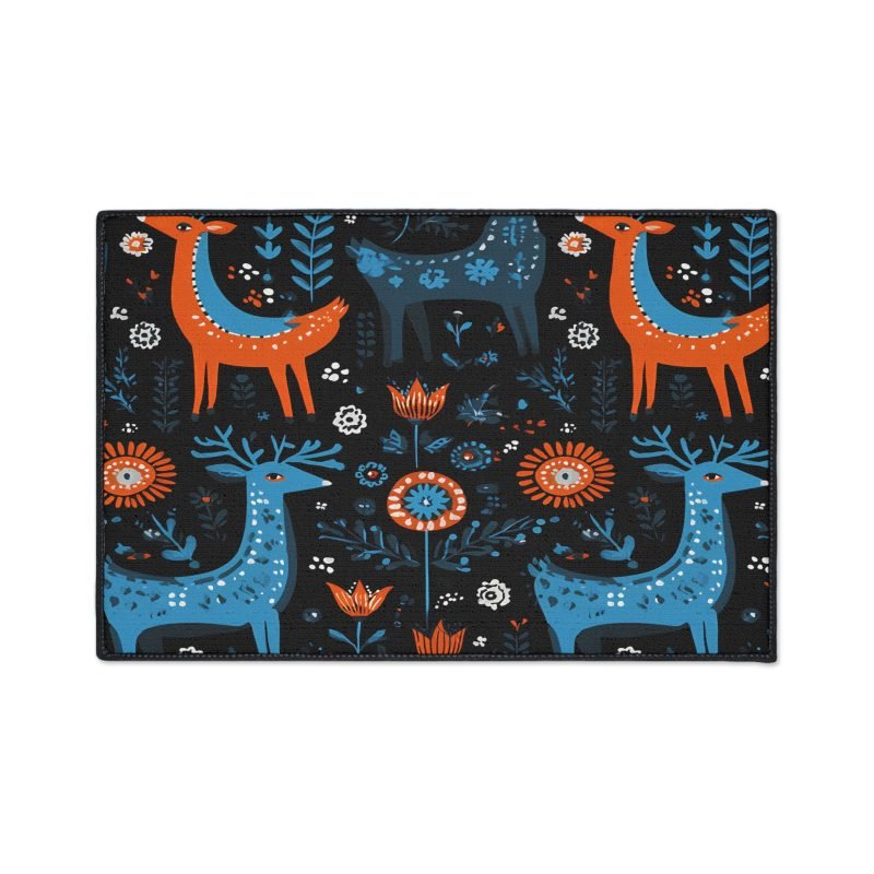 Charming Floral Deer Floor Mat - Home Decor, Kitchen Mat, Entry Mat, Gift for Nature Lovers, Rustic Style, Seasonal Decor - Image 19