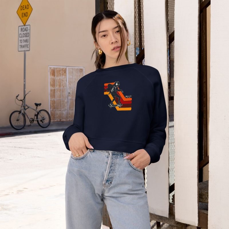 Stylish Women's Cropped Fleece Pullover with Retro Design, Casual Sweatshirt, Cozy Layer, Gift for Her, Fall Fashion, Unique Casual Wear - Image 5