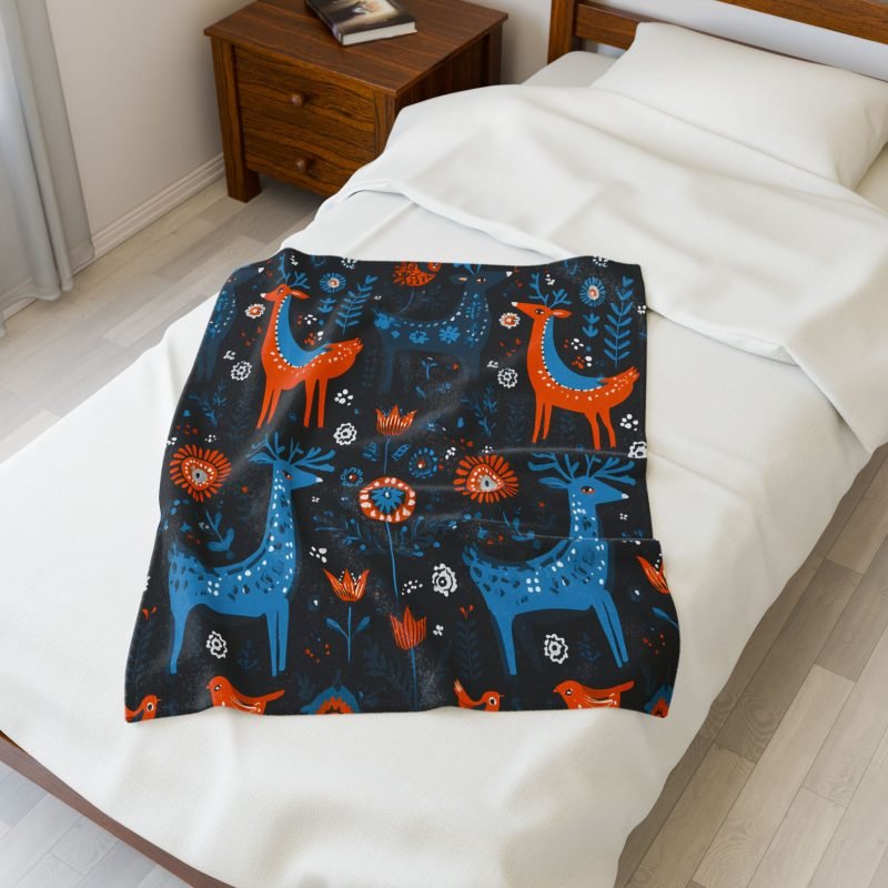 Cozy Velveteen Blanket with Whimsical Forest Animals, Soft Plush Throw for Home Decor, Gift for Kids & Nature Lovers, Perfect for Holidays - Image 9