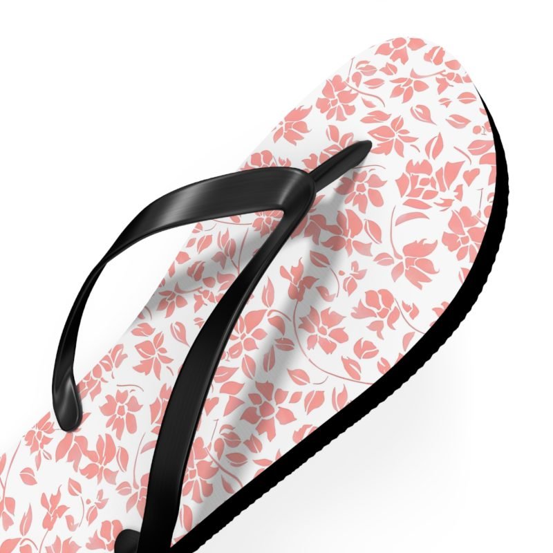 Feminine Floral Flip Flops - Trendy Summer Sandals, Beachwear, Vacation Essentials, Gift for Her, Cute Casual Footwear - Image 3