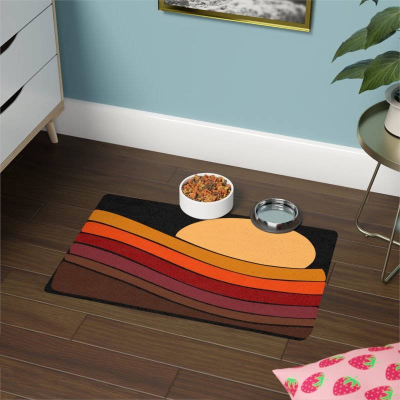 Stylish Pet Food Mat, Vibrant Sunset Design for Dog and Cat Bowls, Pet Feeding Station Decor, Unique Gift for Pet Lovers (Copy) - Image 2