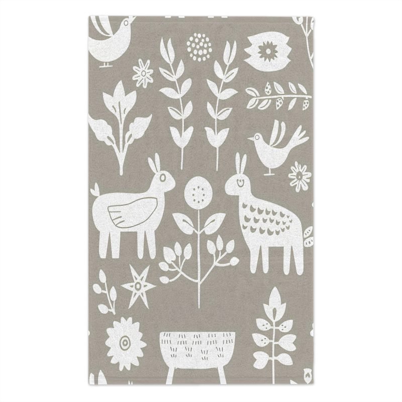 Charming Rally Towel, Rustic Decorative Sports Towel, Farmhouse Kitchen Towel, Unique Game Day Gift, Floral Print Hand Towels, [...] - Image 4