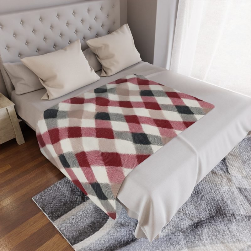 Cozy Minky Blanket in Plaid Design | Soft Throw for Home Decor, Gifts, Baby Shower, Holidays, Snuggle Time - Image 9