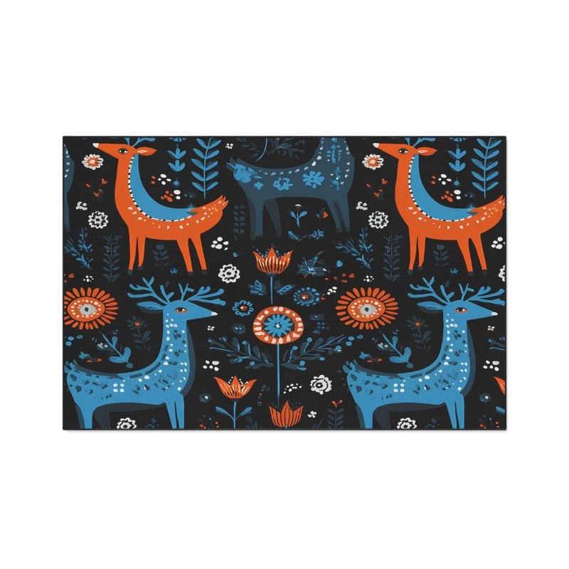 Charming Floral Deer Floor Mat - Home Decor, Kitchen Mat, Entry Mat, Gift for Nature Lovers, Rustic Style, Seasonal Decor - Image 3