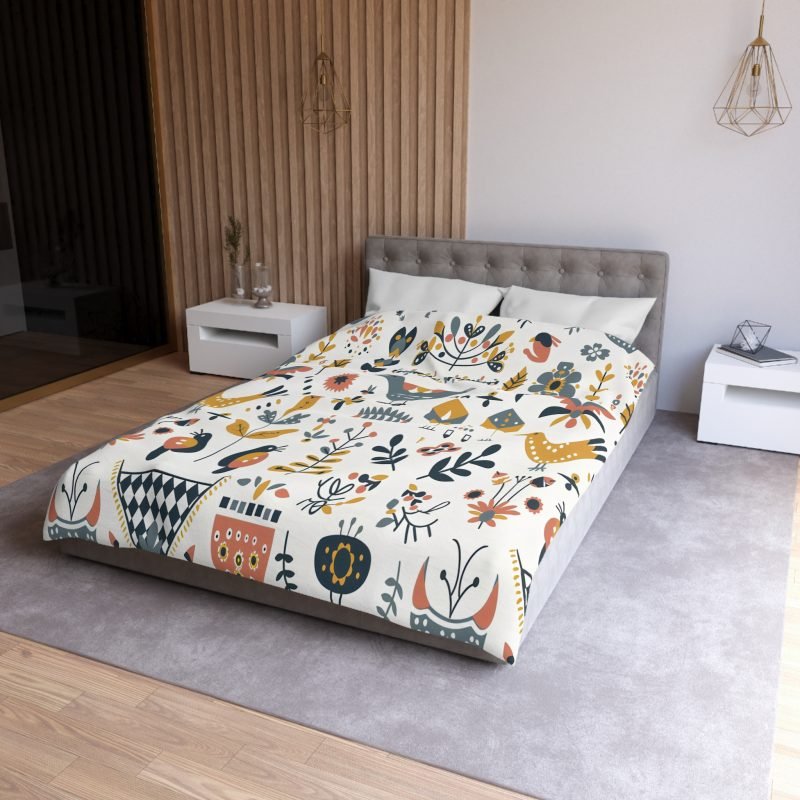 Bohemian Floral Microfiber Duvet Cover, Cozy Bedding, Nature-Inspired Decor, Spring Home Makeover, Perfect for Gifts - Image 23