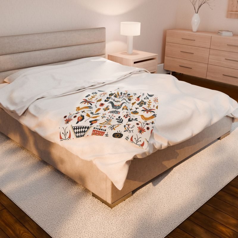 Whimsical Floral Plush Blanket, Cozy Home Decor, Gift for Her, Housewarming Gift, Nursery Throw, Soft Throw Blanket - Image 10