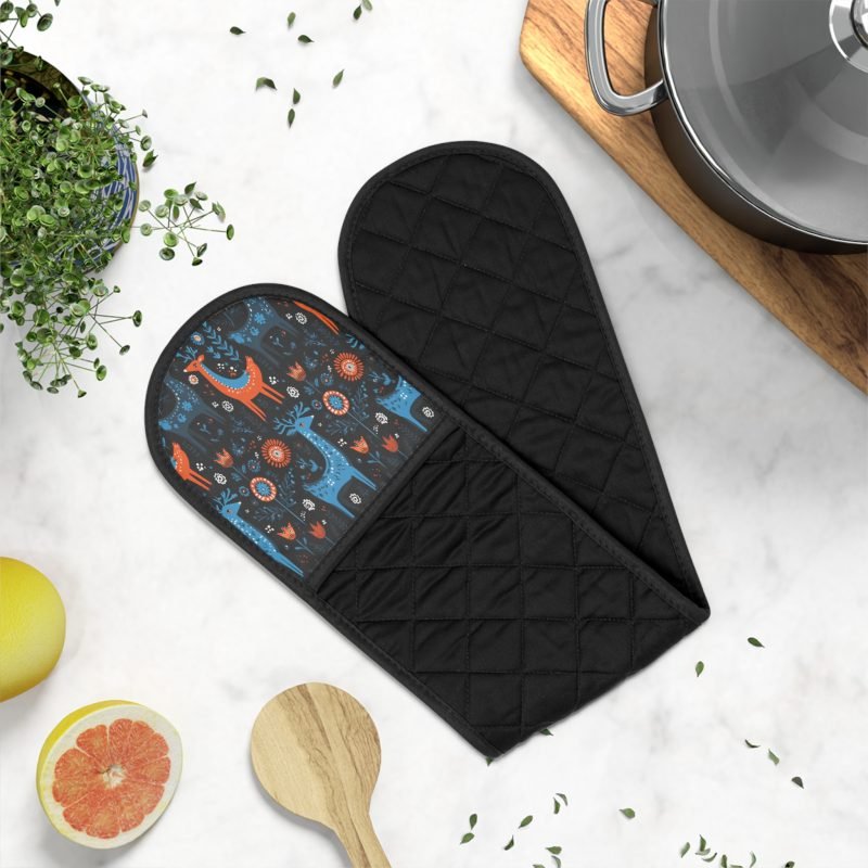 Vibrant Retro Pattern Oven Mitts – Stylish Kitchen Accessories for Home Chefs, Gifts for Bakers, Cooking Essentials, Holiday Kitchen Decor - Image 2