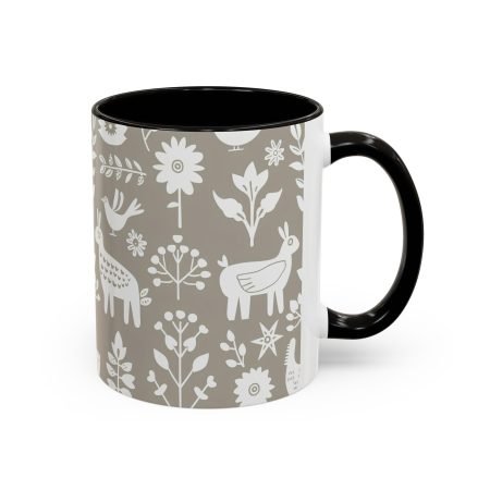 Whimsical Nature Mugs, Colorful Coffee Cups, Floral Tea Mugs, Animal Print Drinkware, Unique Gift for Nature Lovers