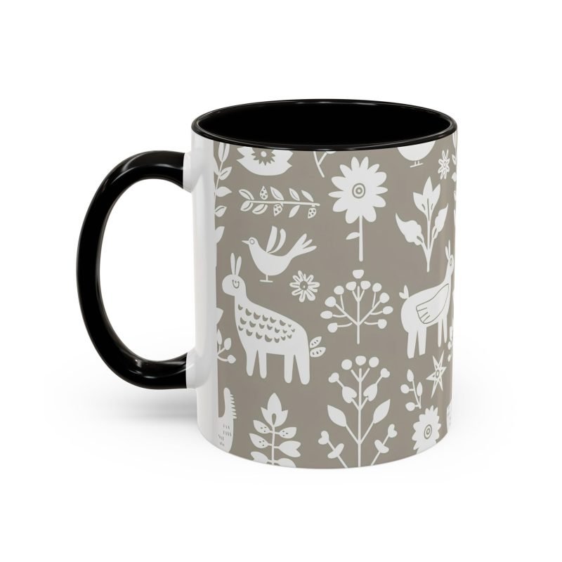 Whimsical Nature Mugs, Colorful Coffee Cups, Floral Tea Mugs, Animal Print Drinkware, Unique Gift for Nature Lovers - Image 3