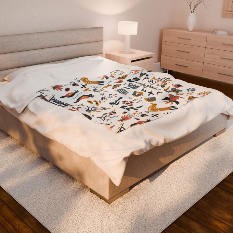 Whimsical Floral Plush Blanket, Cozy Home Decor, Gift for Her, Housewarming Gift, Nursery Throw, Soft Throw Blanket - Image 2