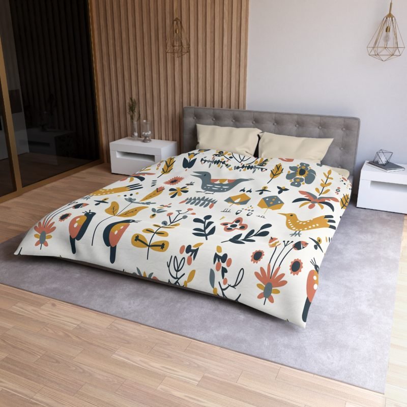 Bohemian Floral Microfiber Duvet Cover, Cozy Bedding, Nature-Inspired Decor, Spring Home Makeover, Perfect for Gifts - Image 5