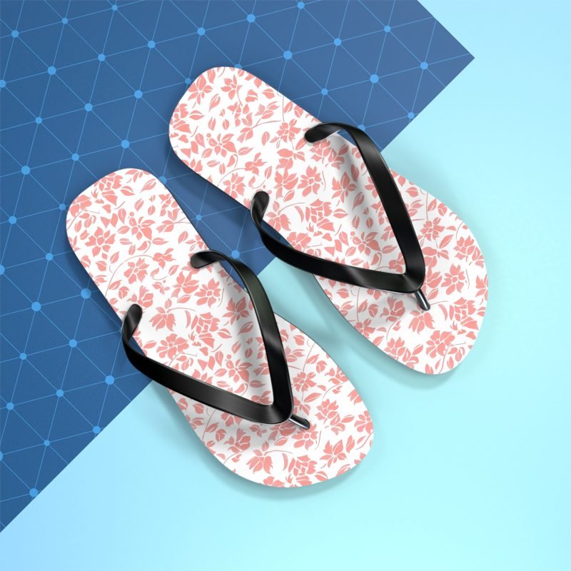 Feminine Floral Flip Flops - Trendy Summer Sandals, Beachwear, Vacation Essentials, Gift for Her, Cute Casual Footwear - Image 2