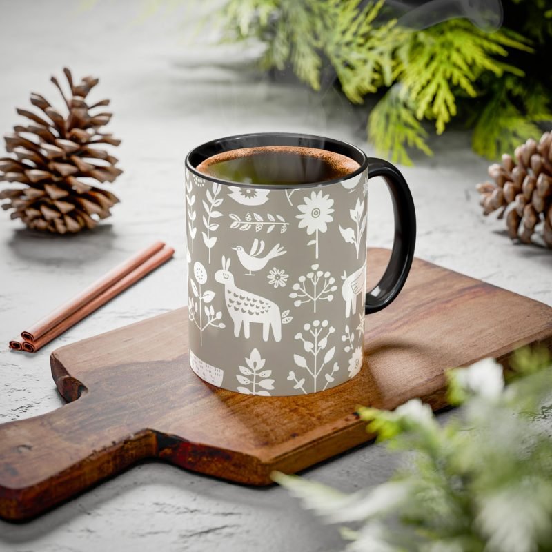 Whimsical Nature Mugs, Colorful Coffee Cups, Floral Tea Mugs, Animal Print Drinkware, Unique Gift for Nature Lovers - Image 4