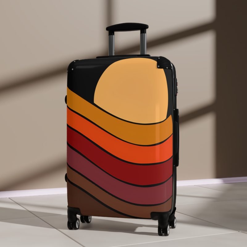 Retro Sunset Suitcase, Travel Luggage, Boho Baggage, Vacation Gear, Gift for Travelers, Trendy Carry-On - Image 4