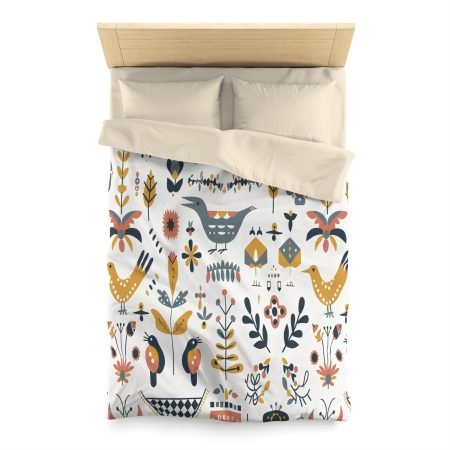 Bohemian Floral Microfiber Duvet Cover, Cozy Bedding, Nature-Inspired Decor, Spring Home Makeover, Perfect for Gifts