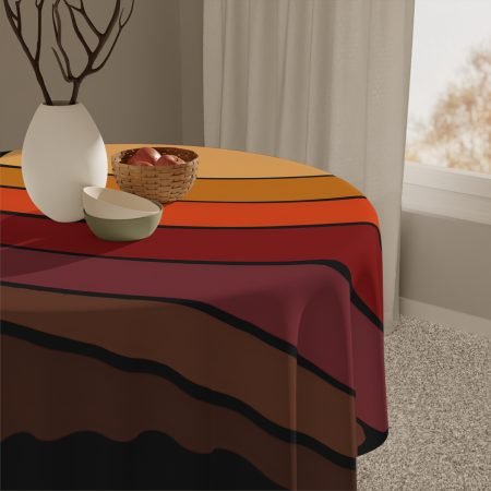 Bohemian Sunset Tablecloth | Vibrant Dining Decor | Fall Table Decor, Boho Kitchen Style, Perfect for Gatherings, Home Warmth