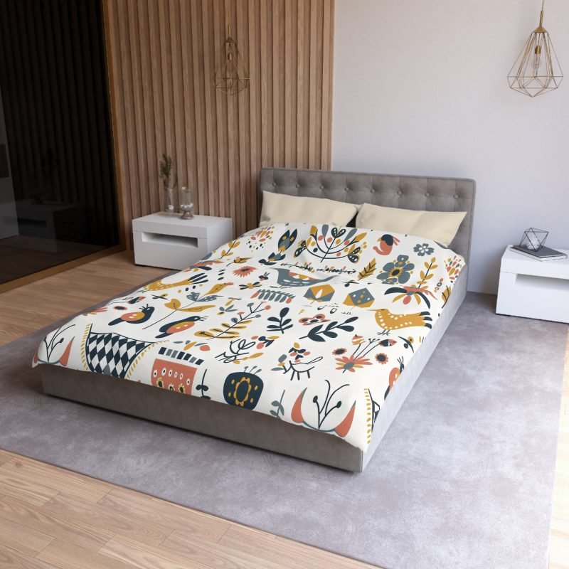 Bohemian Floral Microfiber Duvet Cover, Cozy Bedding, Nature-Inspired Decor, Spring Home Makeover, Perfect for Gifts - Image 2