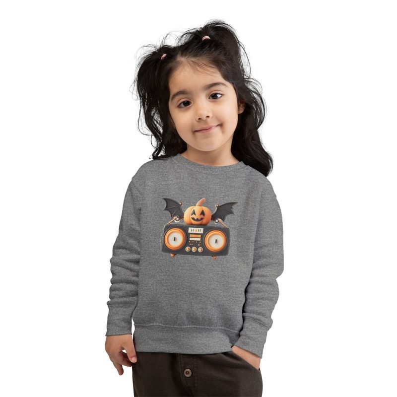 Halloween Toddler Sweatshirt, Cute Pumpkin, Bat Design, Kids' Fall Apparel, Trick or Treat Outfit, Cozy Autumn Wear, Spooky Fun - Image 2