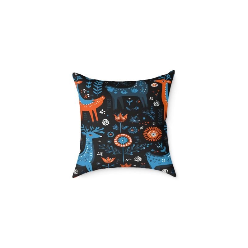 Whimsical Forest Pillow - Cozy Decorative Square Pillow, Animal Print Cushion for Home, Bohemian Decor, Gift for Nature Lovers - Image 3