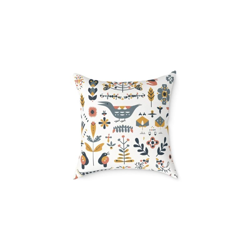 Bohemian Floral Square Pillow, Decorative Cushion, Home Decor, Gift for Her, Living Room Accent, Cozy Reading Nook - Image 4