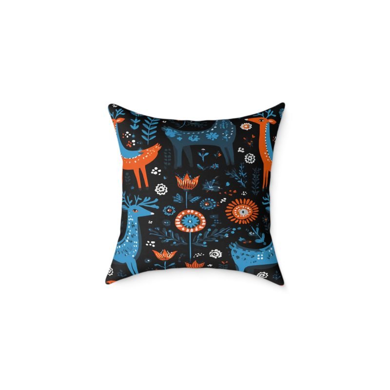 Whimsical Forest Pillow - Cozy Decorative Square Pillow, Animal Print Cushion for Home, Bohemian Decor, Gift for Nature Lovers - Image 8
