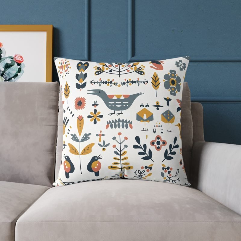 Bohemian Floral Square Pillow, Decorative Cushion, Home Decor, Gift for Her, Living Room Accent, Cozy Reading Nook - Image 13