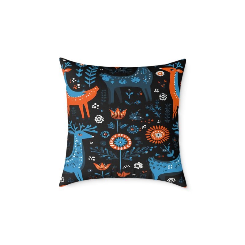 Whimsical Forest Pillow - Cozy Decorative Square Pillow, Animal Print Cushion for Home, Bohemian Decor, Gift for Nature Lovers - Image 11