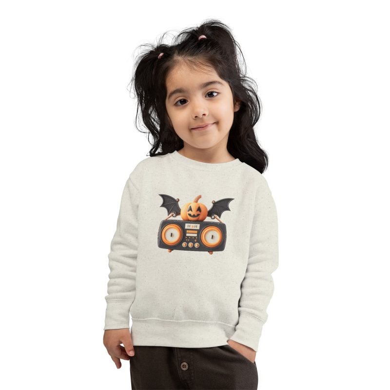 Halloween Toddler Sweatshirt, Cute Pumpkin, Bat Design, Kids' Fall Apparel, Trick or Treat Outfit, Cozy Autumn Wear, Spooky Fun