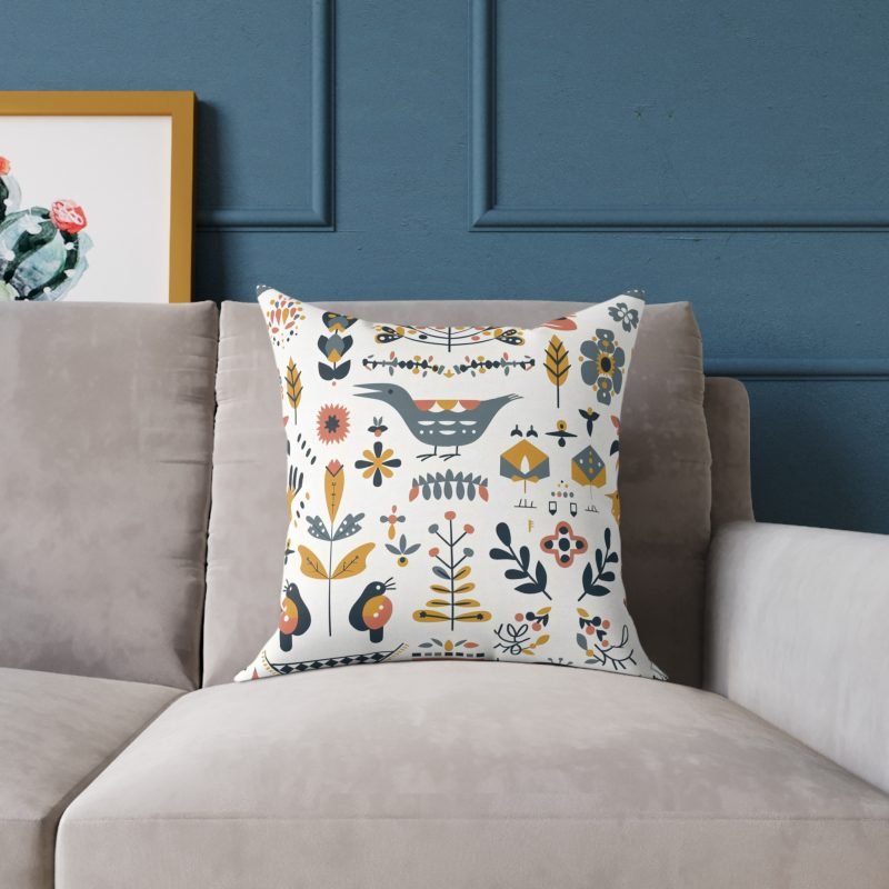Bohemian Floral Square Pillow, Decorative Cushion, Home Decor, Gift for Her, Living Room Accent, Cozy Reading Nook - Image 5