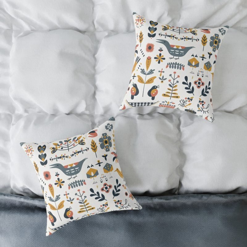 Bohemian Floral Square Pillow, Decorative Cushion, Home Decor, Gift for Her, Living Room Accent, Cozy Reading Nook - Image 6