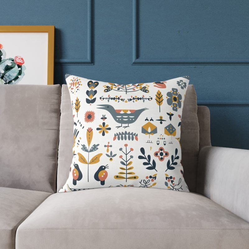 Bohemian Floral Square Pillow, Decorative Cushion, Home Decor, Gift for Her, Living Room Accent, Cozy Reading Nook - Image 9