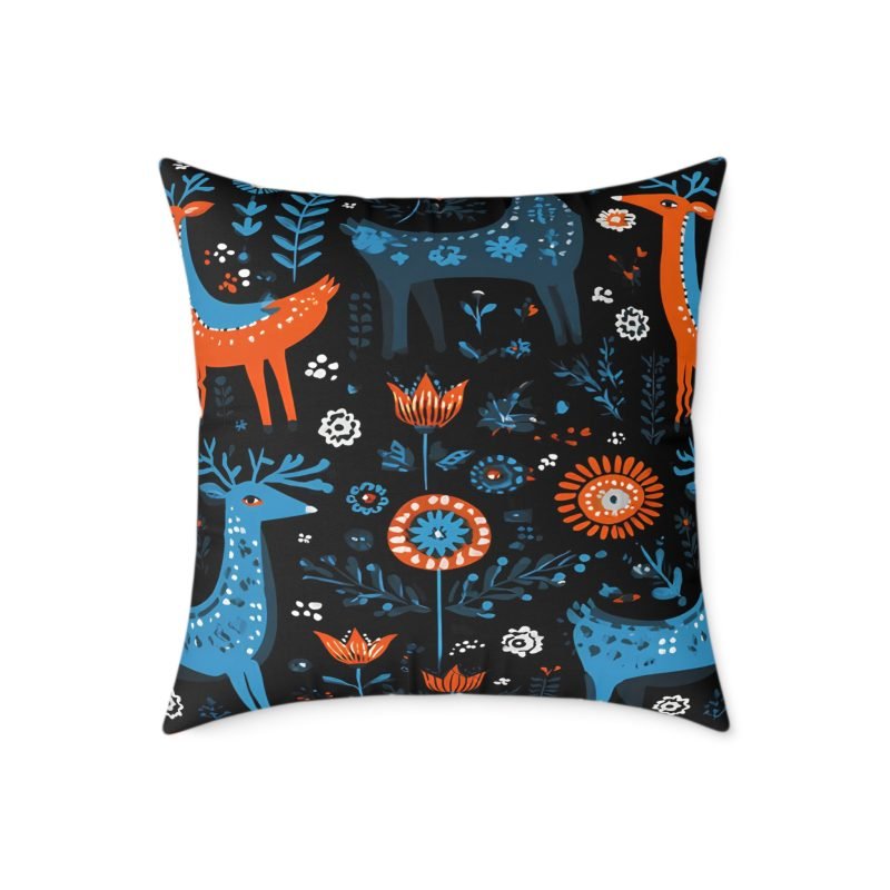 Whimsical Forest Pillow - Cozy Decorative Square Pillow, Animal Print Cushion for Home, Bohemian Decor, Gift for Nature Lovers - Image 15