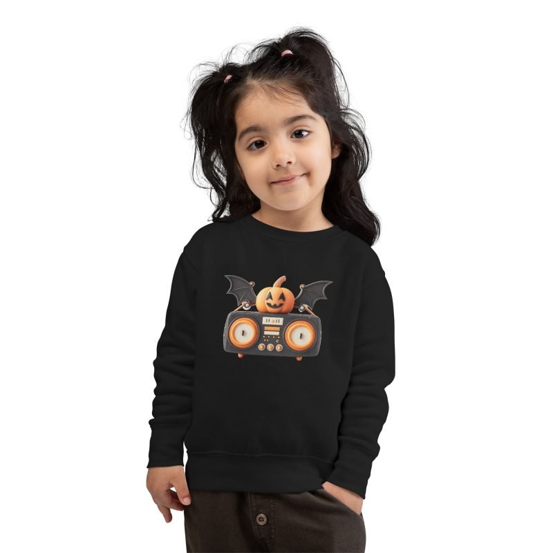 Halloween Toddler Sweatshirt, Cute Pumpkin, Bat Design, Kids' Fall Apparel, Trick or Treat Outfit, Cozy Autumn Wear, Spooky Fun - Image 4